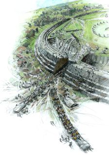 Construction of Avebury Stone Circle, Wiltshire, 3rd millennium BC, (c1990-2010) Artist: Ivan Lapper