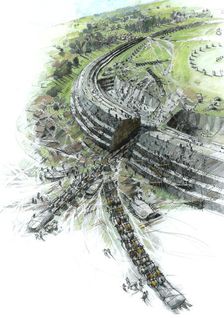 Construction of Avebury Stone Circle, Wiltshire, 3rd millennium BC, (c1990-2010) Artist: Ivan Lapper