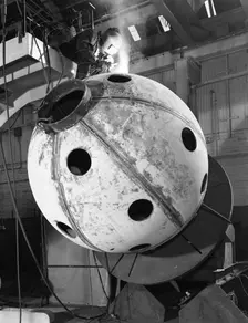 Construction of deep sea inspection chambers, Markham & Co, Chesterfield, Derbyshire, 1966. Creator: Michael Walters