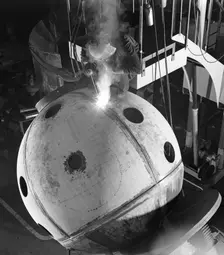 Construction of deep sea inspection chambers, Markham & Co, Chesterfield, Derbyshire, 1966. Creator: Michael Walters