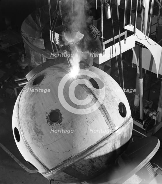 Construction of deep sea inspection chambers, Markham & Co, Chesterfield, Derbyshire, 1966. Artist: Michael Walters