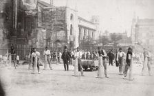 Construction of Holborn Viaduct, City of London, 1869. Artist: Henry Dixon