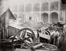 Construction of Holborn Viaduct, City of London, 1869. Artist: Henry Dixon