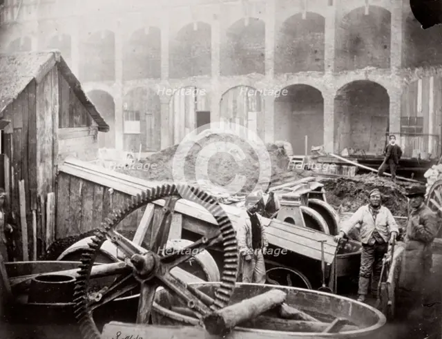 Construction of Holborn Viaduct, City of London, 1869. Artist: Henry Dixon