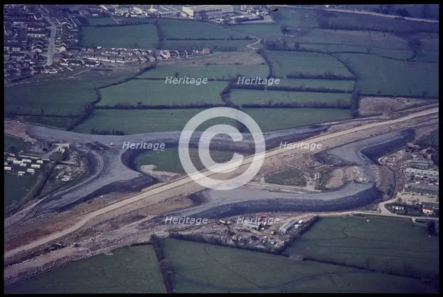 Construction of Junction 20, M5 motorway, Clevedon, Somerset, 1971. Creator: Jim Hancock.