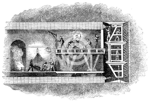 Construction of the Thames Tunnel, London, 1825-1843. Artist: Unknown