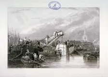 Construction of the Thames Tunnel, London, 1827. Artist: George Cooke