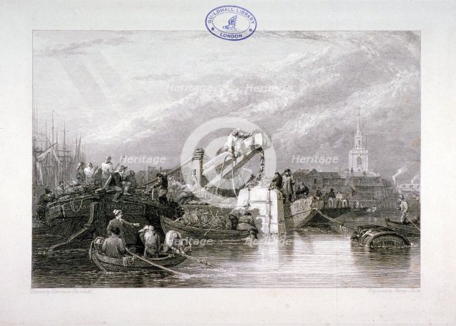 Construction of the Thames Tunnel, London, 1827. Artist: George Cooke