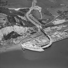 Construction of the A2 elevated road section above the Eastern Docks, Dover, Kent, 1976. Artist: Aerofilms
