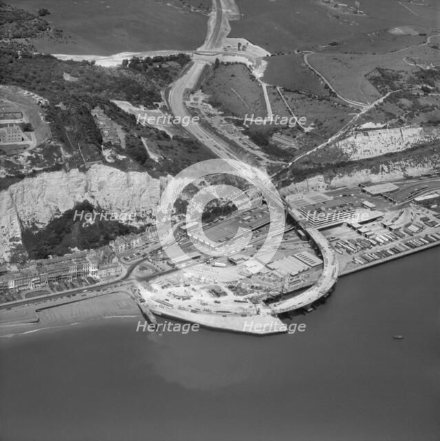 Construction of the A2 elevated road section above the Eastern Docks, Dover, Kent, 1976. Artist: Aerofilms.