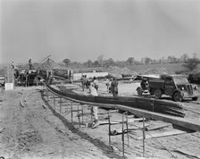 Construction of the Birmingham to Preston Motorway (M6), Staffordshire, 01/05/1962. Creator: John Laing plc