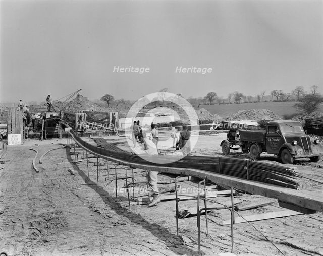 Construction of the Birmingham to Preston Motorway (M6), Staffordshire, 01/05/1962. Creator: John Laing plc.