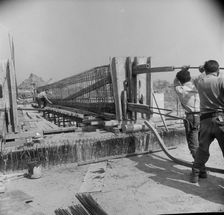 Construction of the Birmingham to Preston Motorway (M6), Staffordshire, 01/05/1962. Creator: John Laing plc