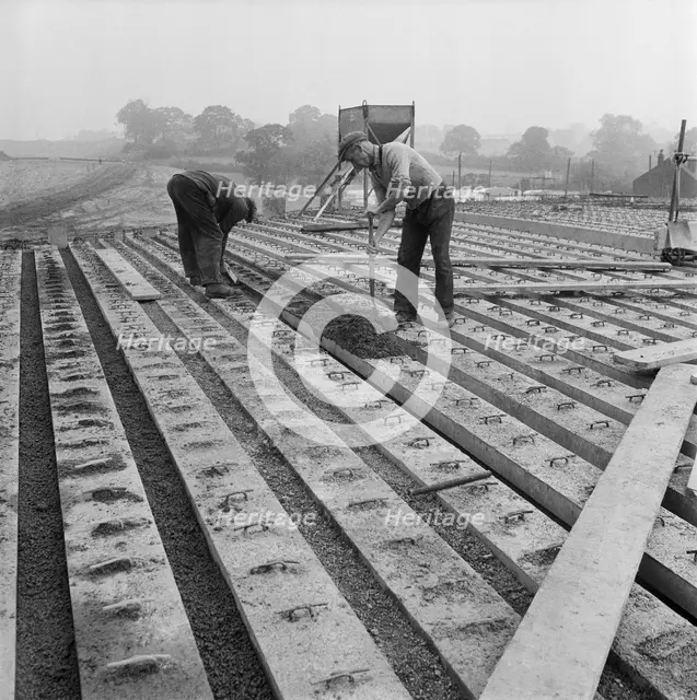 Construction of the Birmingham to Preston Motorway (M6), Staffs, 20/09/1961 Creator: John Laing plc.