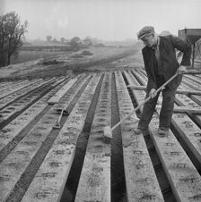 Construction of the Birmingham to Preston Motorway (M6), Staffs, 20/09/1961 Creator: John Laing plc