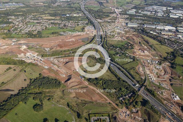 Construction of the Delta Junction on the HS2 railway line, Birmingham, 2024. Creator: Damian Grady.