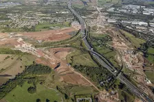 Construction of the Delta Junction on the HS2 railway line, Birmingham, 2024. Creator: Damian Grady