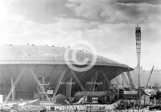 Construction of the Dome of Discovery, Festival of Britain, London, 1951.  Artist: Henry Grant
