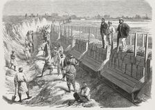 Construction of the Ismailieh fresh water canal, train for levelling the margin, Egypt, February …