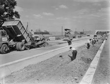 Construction of the M1 motorway, Daventry, Northamptonshire, 02/06/1959. Creator: John Laing plc