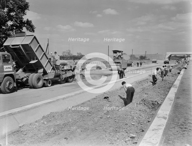 Construction of the M1 motorway, Daventry, Northamptonshire, 02/06/1959. Creator: John Laing plc.