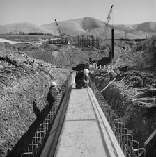 Construction of the M6 motorway, Eden, Cumbria, 28/03/1968. Creator: John Laing plc