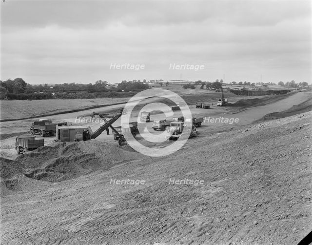 Construction of the M6 Motorway, South Staffordshire, Staffordshire, 06/1964. Creator: John Laing plc.
