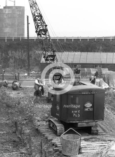 Construction of the reservoir, Manvers Main Colliery, Wath upon Dearne, South Yorkshire, 1955. Artist: Michael Walters