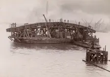 Construction of Vauxhall Bridge, London, 1903-1904. Artist: Emberson and Sons