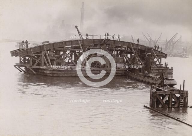 Construction of Vauxhall Bridge, London, 1903-1904. Artist: Emberson and Sons.