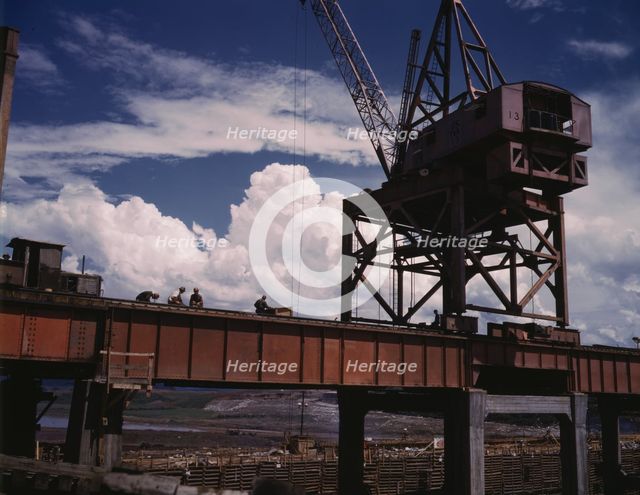 Construction at TVA's Douglas Dam, Tenn., 1942. Creator: Alfred T Palmer.