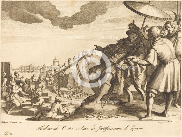 Construction and Fortification of the Port of Livorno, c. 1614. Creator: Jacques Callot.