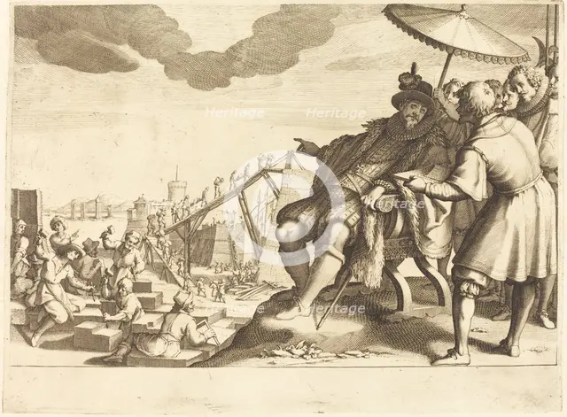 Construction and Fortification of the Port of Livorno, c. 1614. Creator: Jacques Callot.