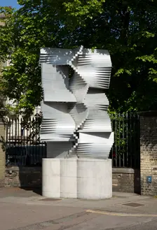 Construction in Aluminium sculpture by Kenneth Martin, Cambridge, Cambridgeshire, 2015. Artists: Patricia Payne, Kenneth Martin