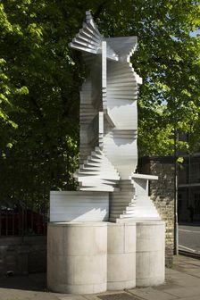 Construction in Aluminium sculpture by Kenneth Martin, Cambridge, Cambridgeshire, 2015. Artists: Patricia Payne, Kenneth Martin