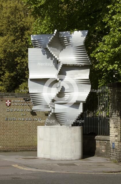 'Construction in Aluminium', sculpture by Kenneth Martin, Cambridge, Cambridgeshire, 2015.  Artists: Patricia Payne, Kenneth Martin.