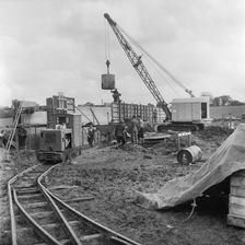 Construction probably on Section B of Birmingham to Preston Motorway (M6), Staffs, 21/04/1961 Creator: John Laing plc
