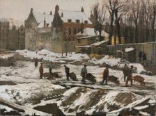 Construction Site in Amsterdam, c. 1902. Creator: George Hendrik Breitner (Dutch, 1857-1923)