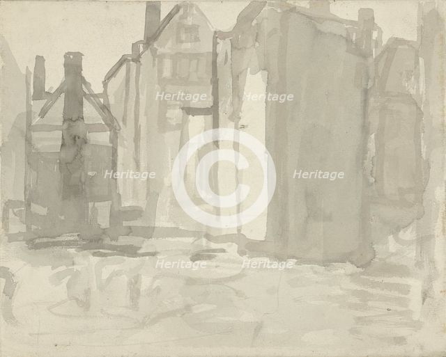 Construction site Sint Agnietenstraat in Amsterdam, 1903. Creator: George Hendrik Breitner.