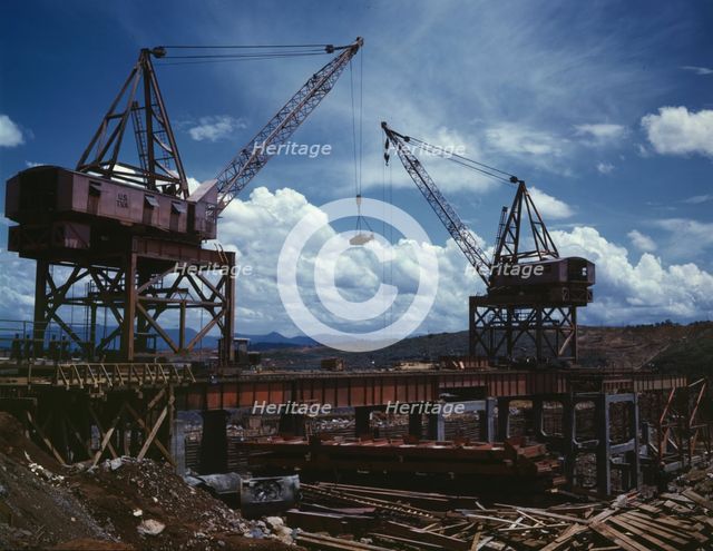 Construction work at the TVA's Douglas Dam, Tenn., 1942. Creator: Alfred T Palmer.