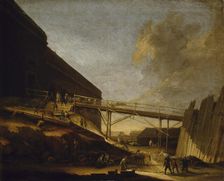 Construction Work in Suomenlinna, the Bastion Höpken on Susisaari, 1760-1765. Creator: Augustin Ehrensvard