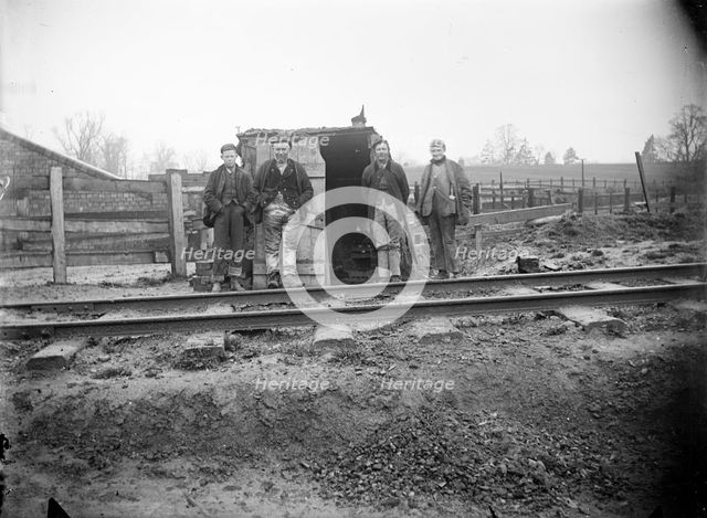 Construction workers on the Great Central Railway near Charwelton, Northamptonshire, c1873-c1923. Artist: Alfred Newton & Sons