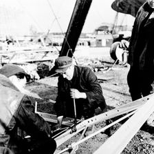 Construction workers on the South Bank, London, 1951. Creator: Henry Grant