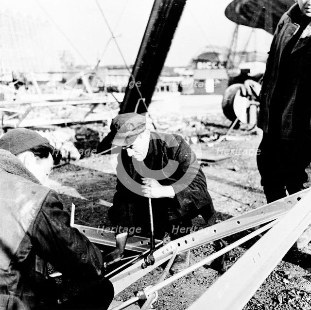 Construction workers on the South Bank, London, 1951. Creator: Henry Grant.