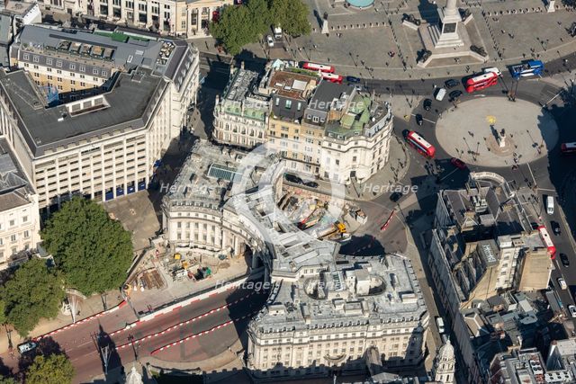 Construction works at Admiralty Arch, Westminster, London, 2021. Creator: Damian Grady.