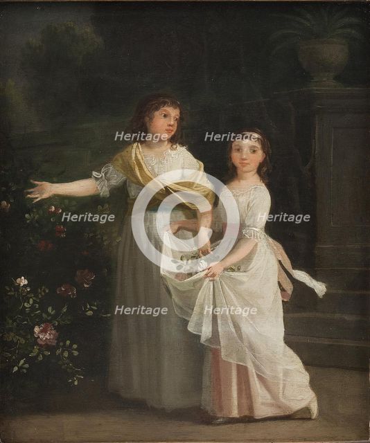 Consul General Johan Christian Pingel's daughters in a garden, 1760-1802. Creator: Jens Juel.