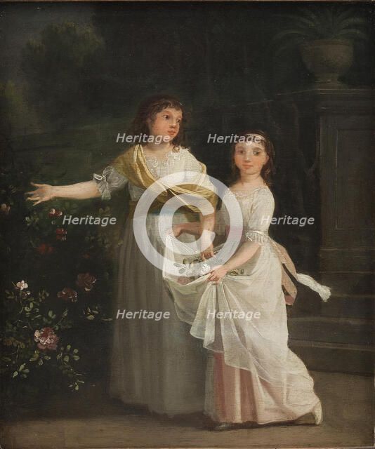 Consul General Johan Christian Pingel's daughters in a garden, 1760-1802. Creator: Jens Juel.