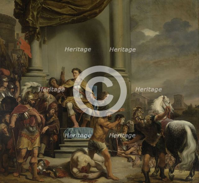 Consul Titus Manlius Torquatus Orders the Beheading of his Son, 1662-1664. Artist: Bol, Ferdinand (1616-1680)