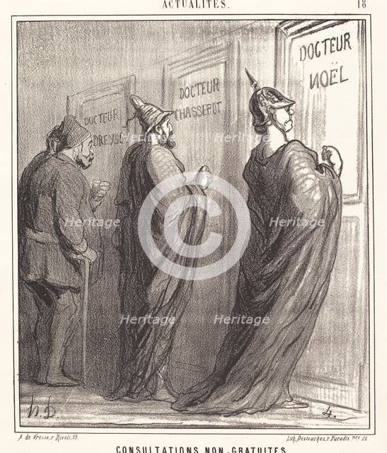 Consultations non gratuites, 1868. Creator: Honore Daumier.
