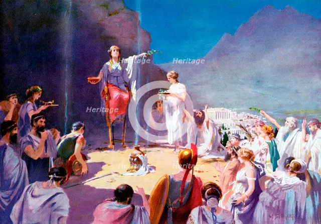 'Consulting the Delphic Oracle', 19th century. Artist: Unknown